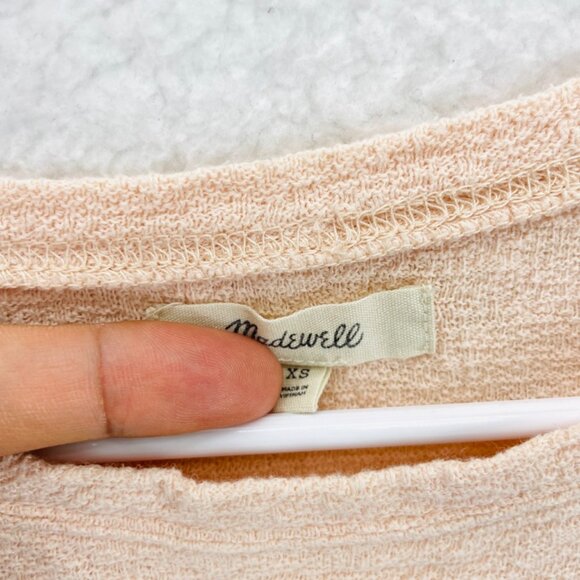 Madewell Ingrid Dolman Flutter Sleeve Top Women’s Size XS Blush Pink Cotton - Picture 3 of 7